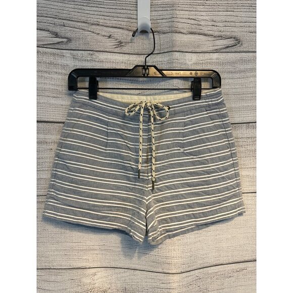 J.Crew Women's Striped Linen-Blend Drawstring Shorts Size 0 - Picture 1 of 3